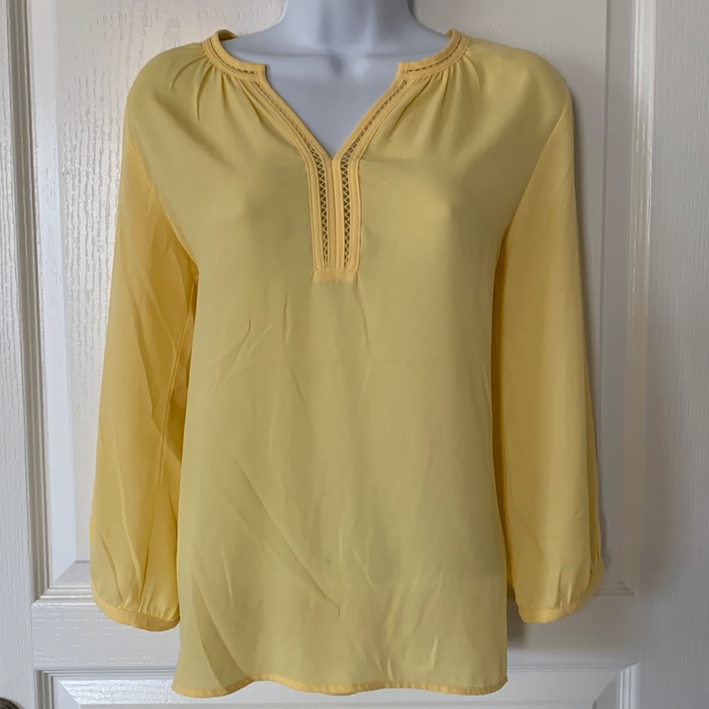 Yellow v neck blouse by The Limited